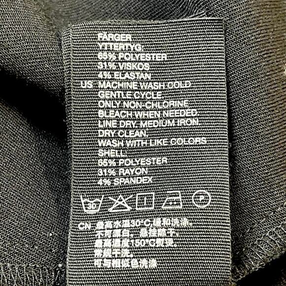 & Other Stories Box Pleat Black Sheath Dress Exposed Zipper Size 6 Long Sleeve - Picture 6 of 6